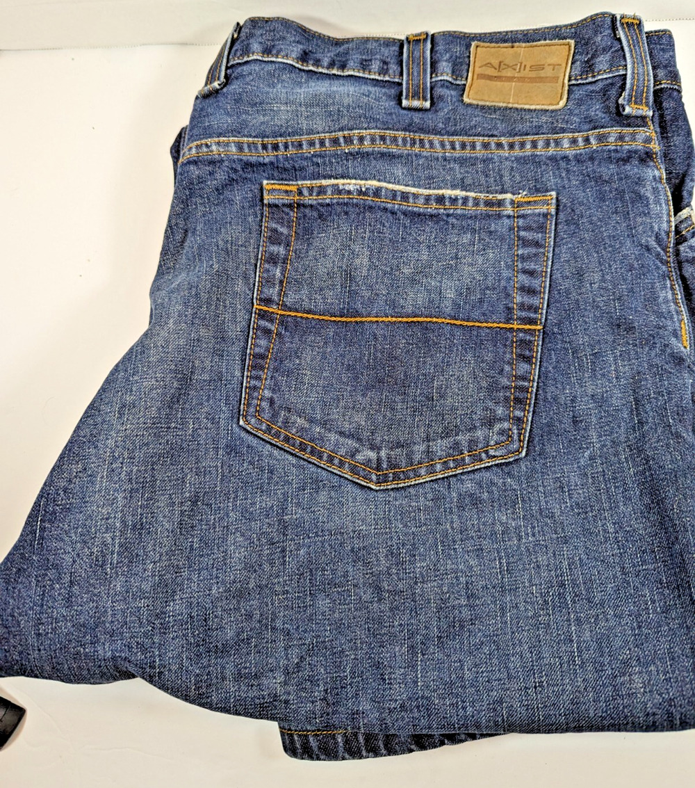 Axist Mens Jeans Straight Leg Blue Denim Medium Wash 42x32